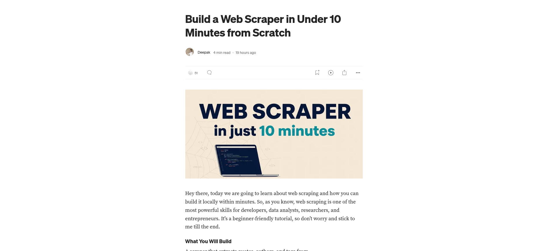 Build a Web Scraper in Under 10 Minutes from Scratch